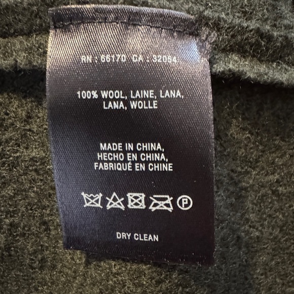 Anthropologie Sparrow Belted Shawled 100% Wool Sweater Coat Green Belted EUC - Picture 8 of 9